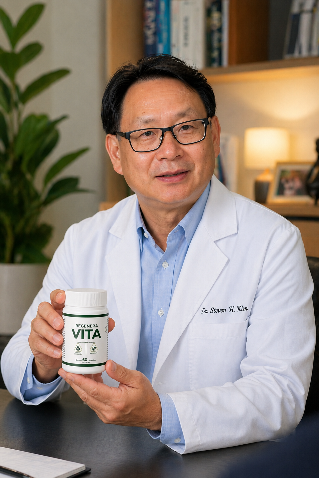Doutor apresentando o Regenera Vita